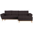 ECKSOFA in Webstoff Dunkelbraun  - Eichefarben/Dunkelbraun, Design, Holz/Textil (282/175cm) - Carryhome