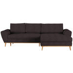 ECKSOFA Dunkelbraun Webstoff  - Eichefarben/Dunkelbraun, Design, Holz/Textil (282/175cm) - Carryhome