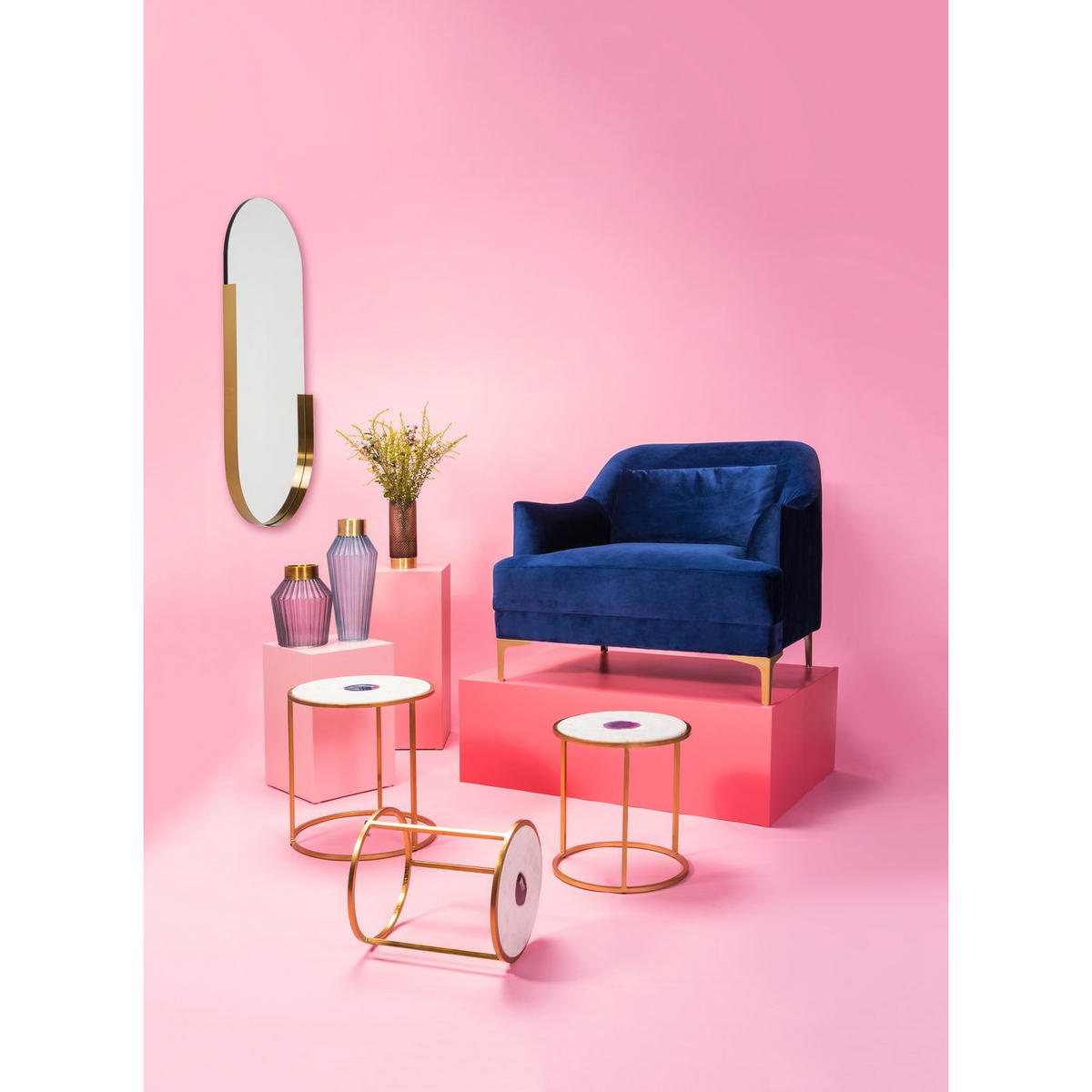 WANDSPIEGEL 50,2/114,4/5 cm  - Messingfarben/Goldfarben, Trend, Glas/Holzwerkstoff (50,2/114,4/5cm) - Lomoco