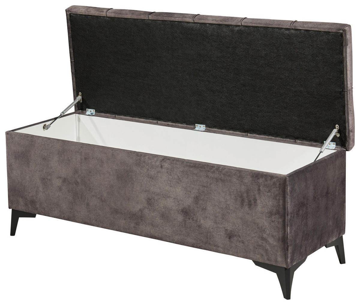 BETTBANK Mikrovelours Dunkelbraun  - Dunkelbraun/Schwarz, KONVENTIONELL, Kunststoff/Textil (139/58/50cm) - Modante