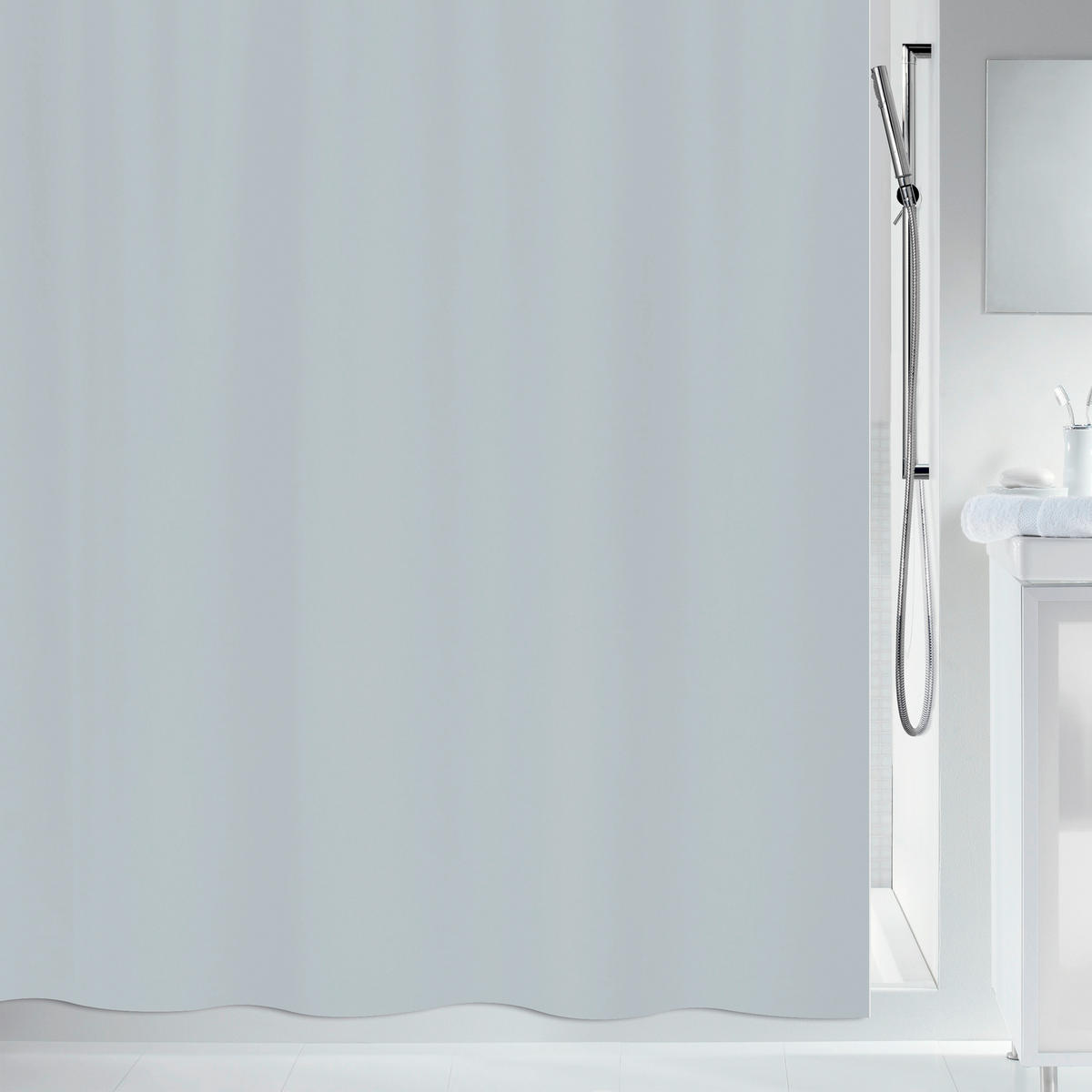 DUSCHVORHANG PRIMO 120/200 cm  - Grau, Basics, Textil (120/200cm) - Spirella
