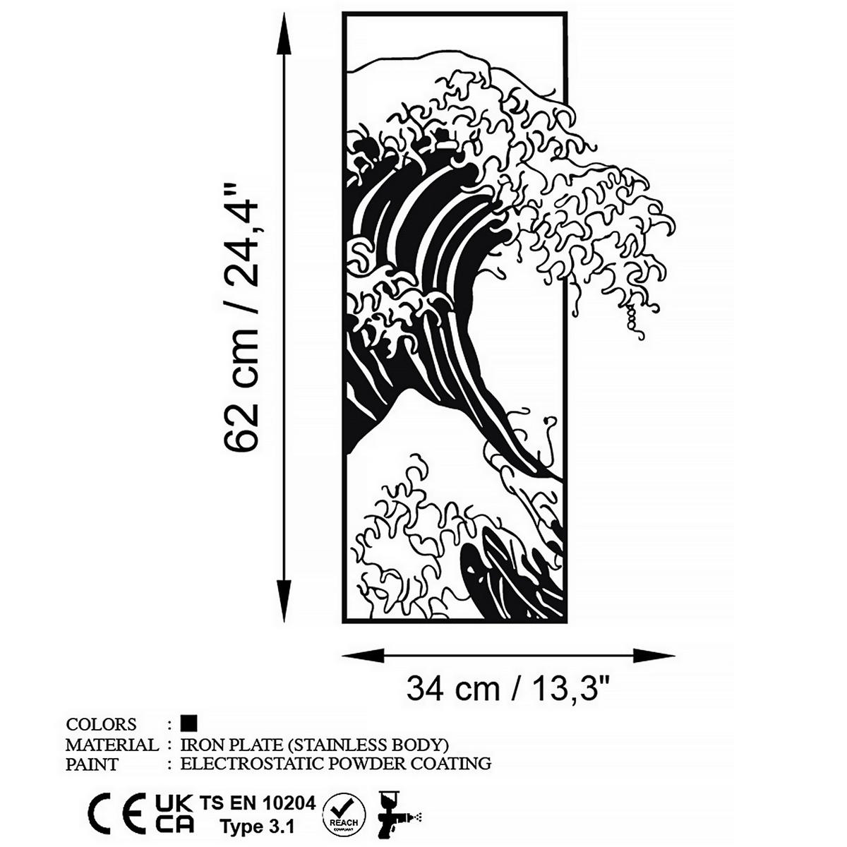 METALLBILD  - Schwarz, Basics, Metall (34/62cm)