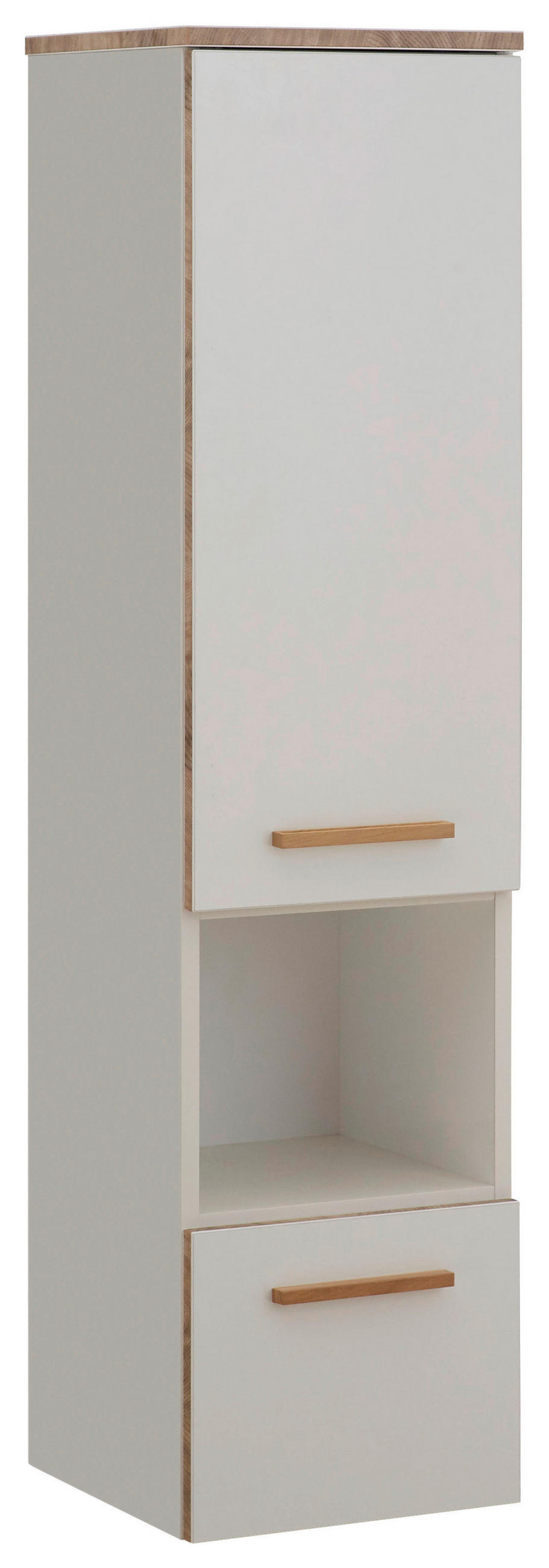 MIDISCHRANK 30/122,5/33 cm  - Eichefarben/Weiß, KONVENTIONELL, Holz/Holzwerkstoff (30/122,5/33cm) - Xora