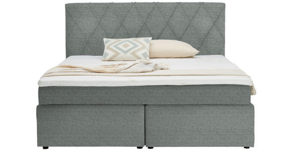 BOXSPRINGBETT 160/200 cm in Hellgrau - Hellgrau/Schwarz, Design, Holzwerkstoff/Kunststoff (160/200cm) - Xora