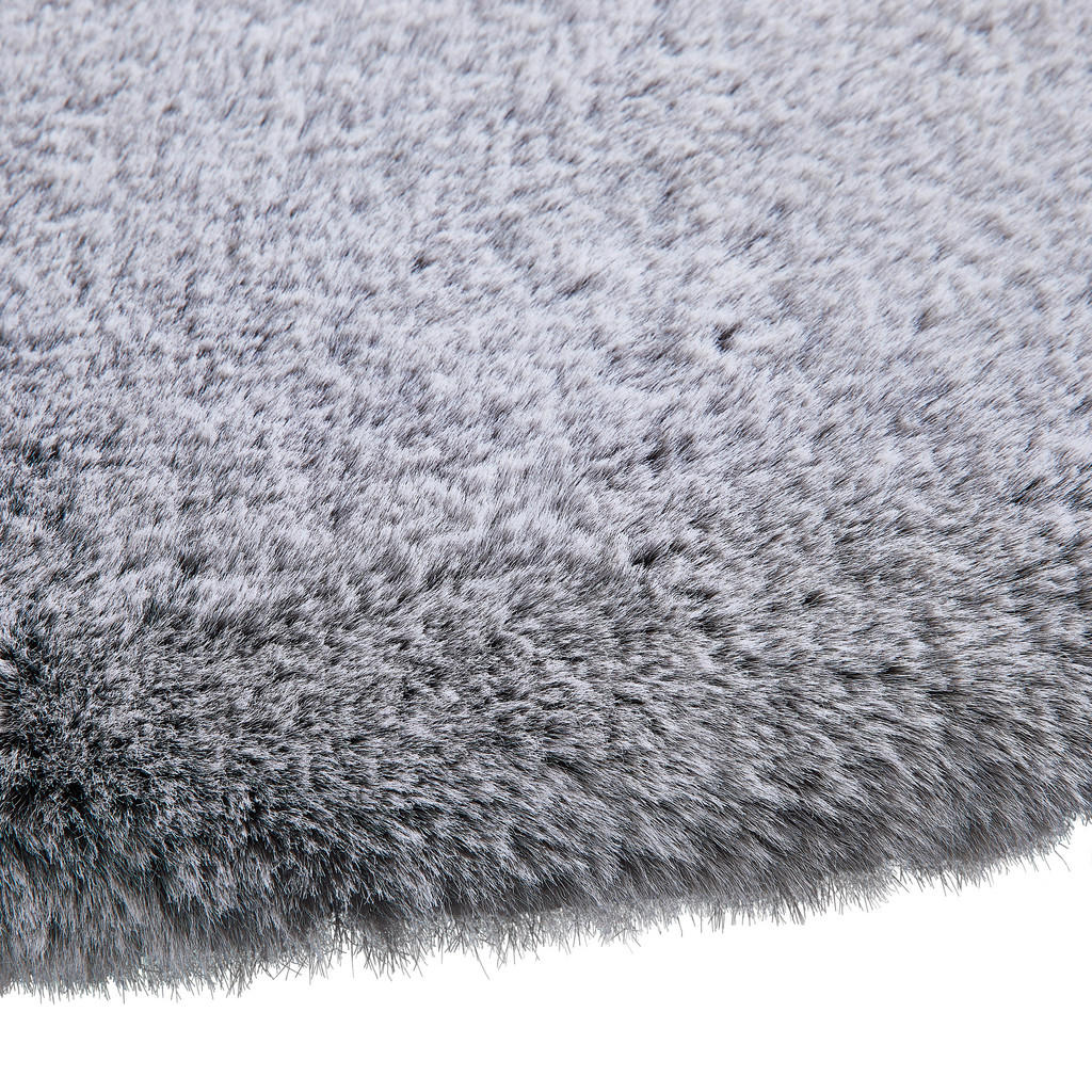Thumbnail - Novel Hochflorteppich Lhasa, Silber, Textil, Uni, oval, 120x160 cm, Oeko-Tex® Standard 100, für Fußbodenheizung geeignet...