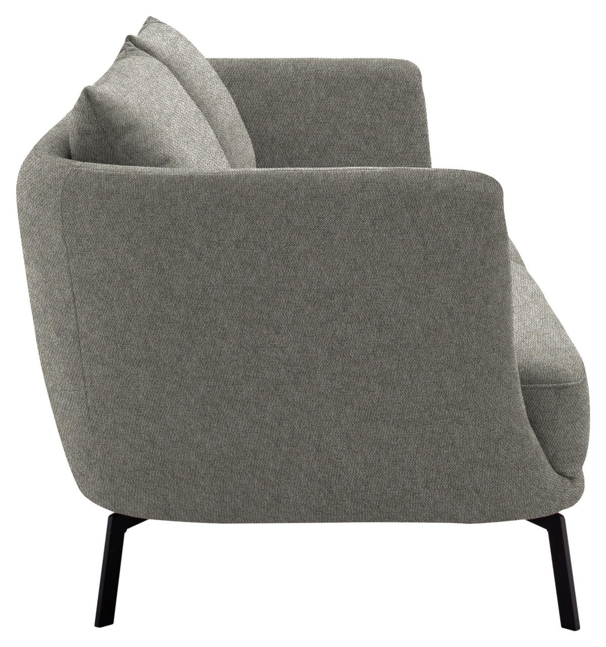 3-SITZER-SOFA Flachgewebe Alufarben  - Schwarz/Alufarben, Design, Textil/Metall (210/71/91cm) - Schöner Wohnen