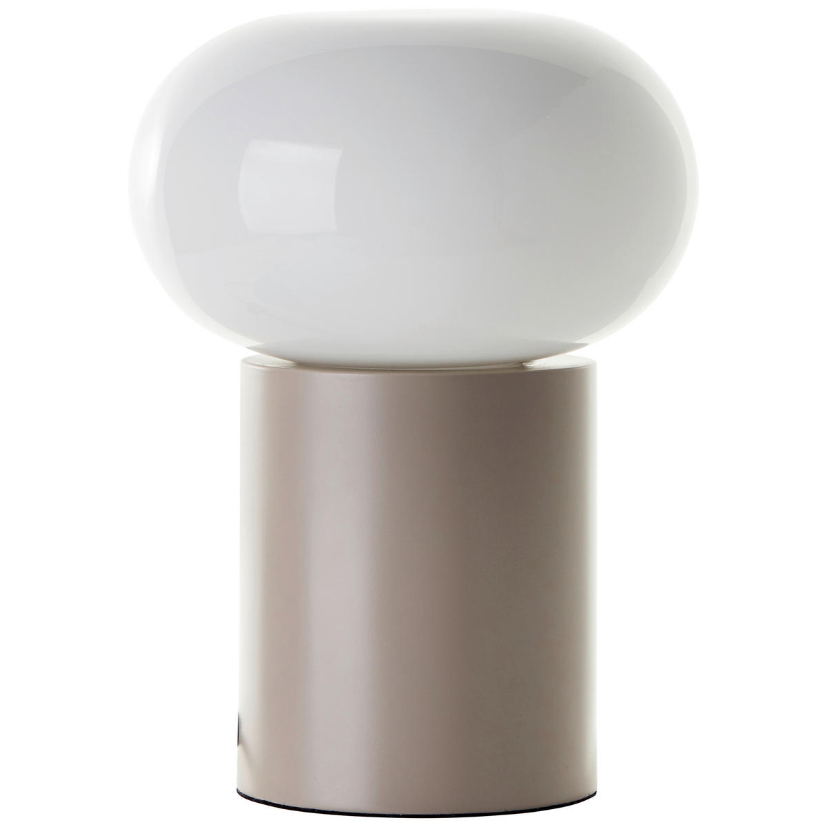 TISCHLEUCHTE - Taupe/Weiss, Design, Glas/Metall (20/27cm) - Brilliant