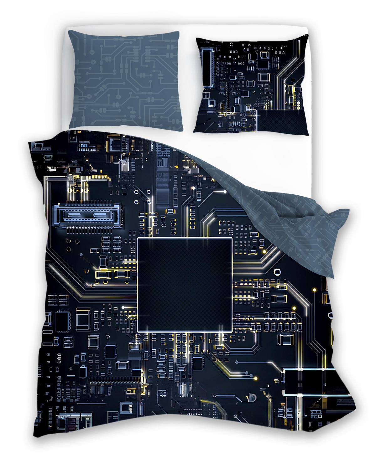 GYEREK PAPLAN-PÁRNAHUZAT SZET 140/200 cm  - fekete, Konventionell, textil (140/200cm)
