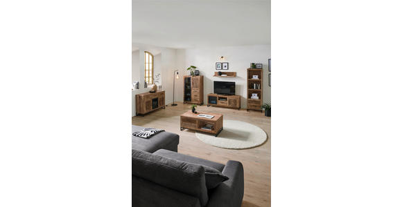 SIDEBOARD Naturfarben 130/80/40 cm - Schwarz/Naturfarben, ROMANTIK / LANDHAUS, Glas/Holz (130/80/40cm) - Carryhome