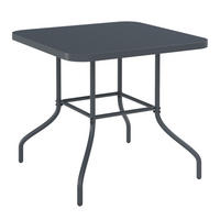 GARTENTISCH Metall, Glas Dunkelgrau quadratisch  - Dunkelgrau, MODERN, Glas/Metall (80/80/70cm) - Xora