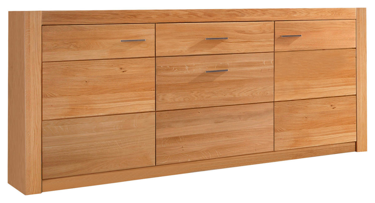 KOMODA   163/80/42 cm   boje hrasta  - srebrne boje/boje hrasta, Konvencionalno, drvni materijal/metal (163/80/42cm) - Livetastic