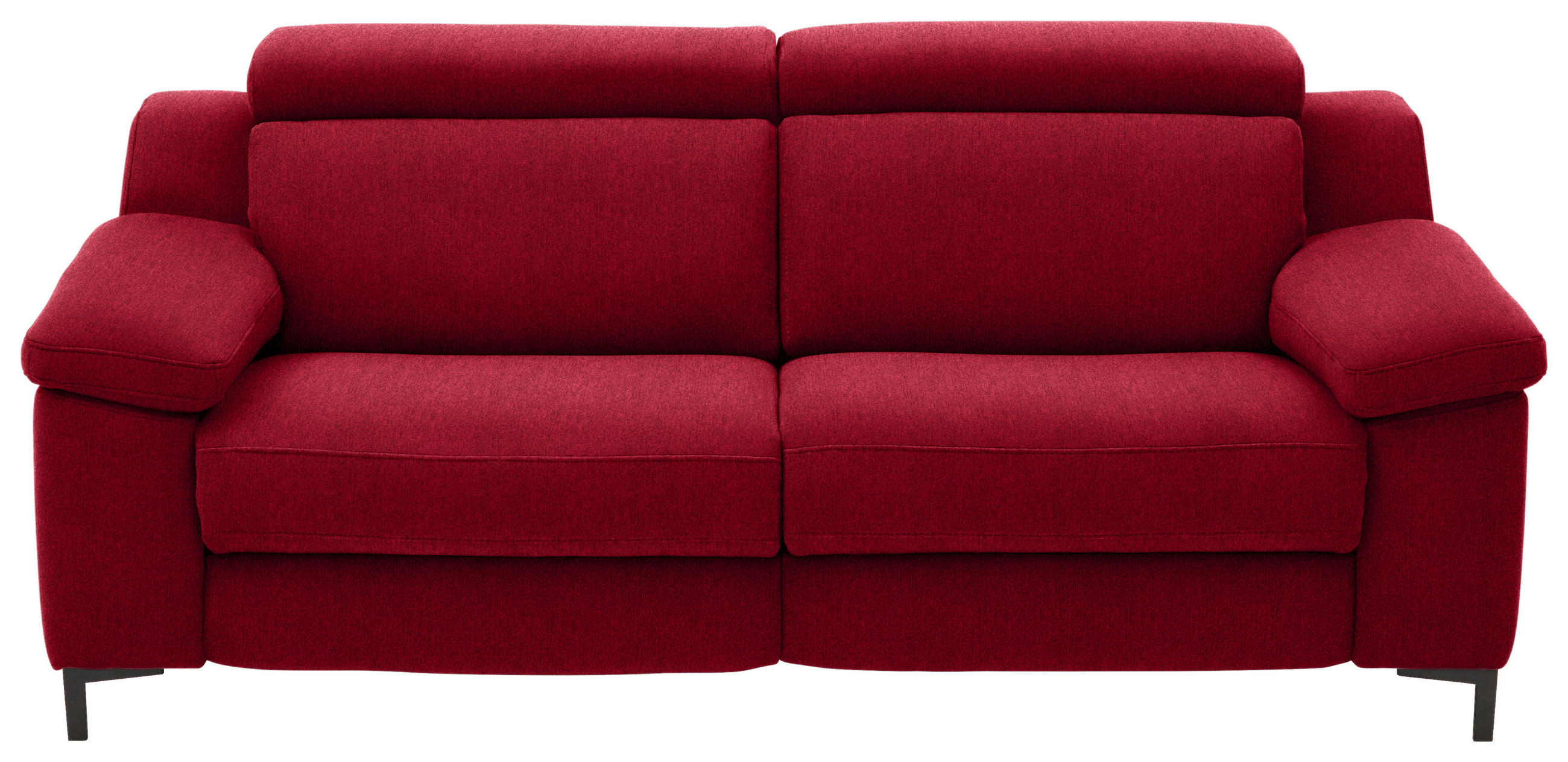 2,5-SITZER in Chenille Rot  - Rot/Schwarz, Design, Textil/Metall (188/84-104/104cm) - Valdera