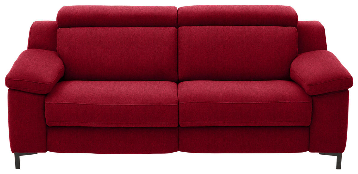 2,5-SITZER in Chenille Rot  - Rot/Schwarz, Design, Textil/Metall (188/84-104/104cm) - Valdera
