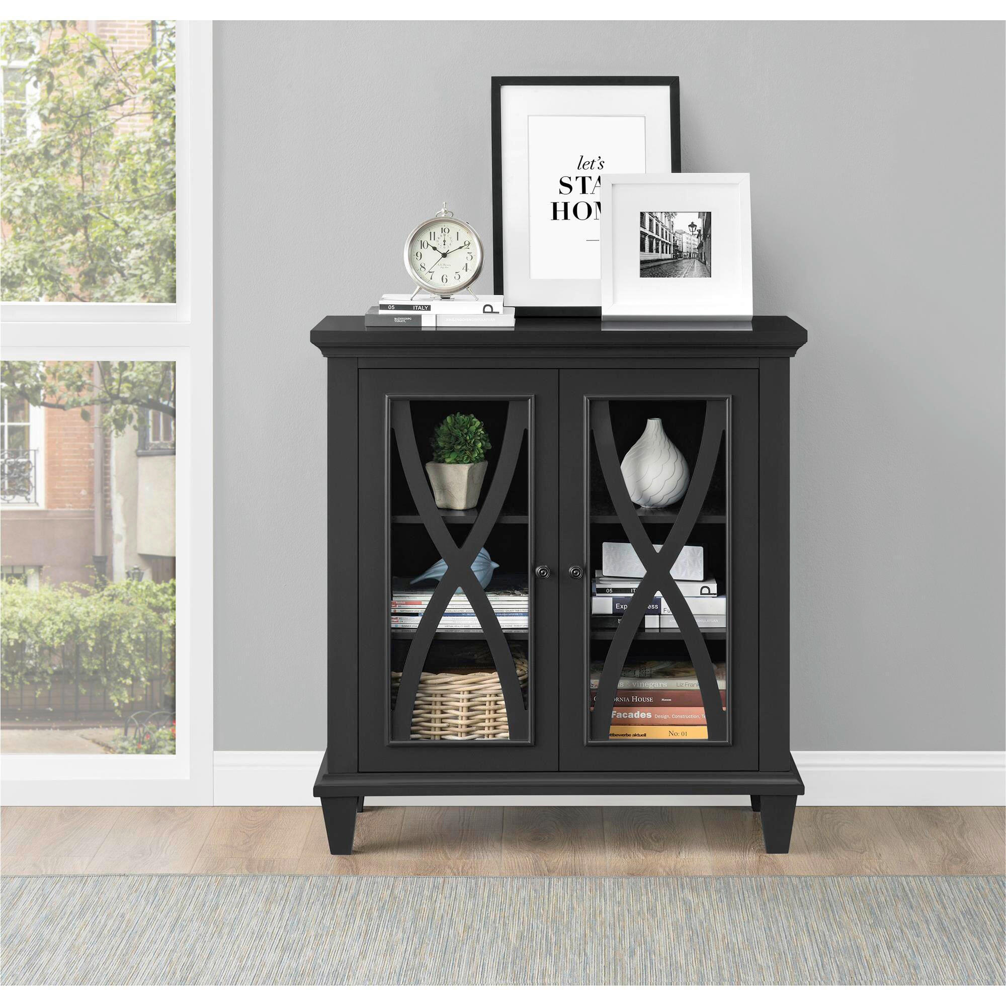 KOMMODE Ellington  in 79/85/37 cm  - Schwarz, Design, Glas/Holzwerkstoff (79/85/37cm) - MID.YOU