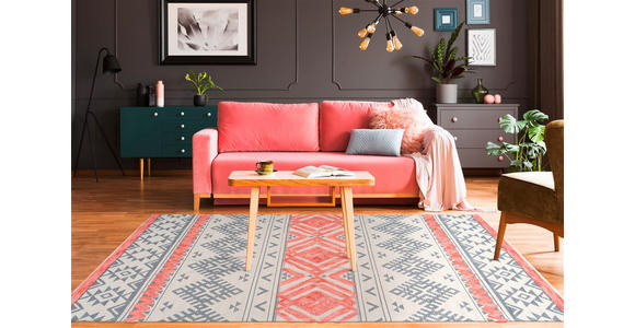 FLACHWEBETEPPICH 160/230 cm Grau, Koralle  - Koralle/Grau, Design, Textil (160/230cm) - Novel