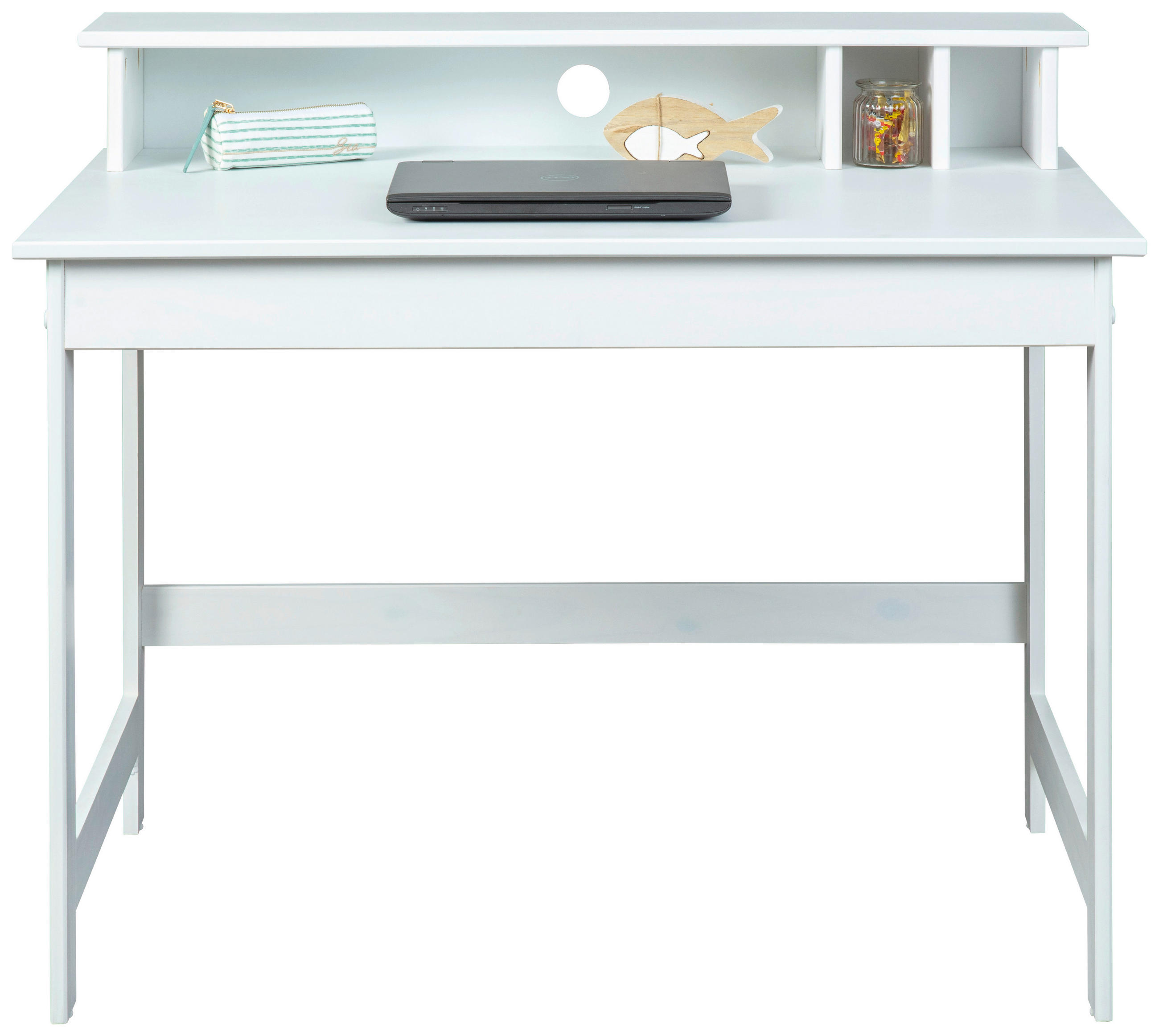 Schreibtisch Massiv B 110cm H 76cm Hilda, Weiß