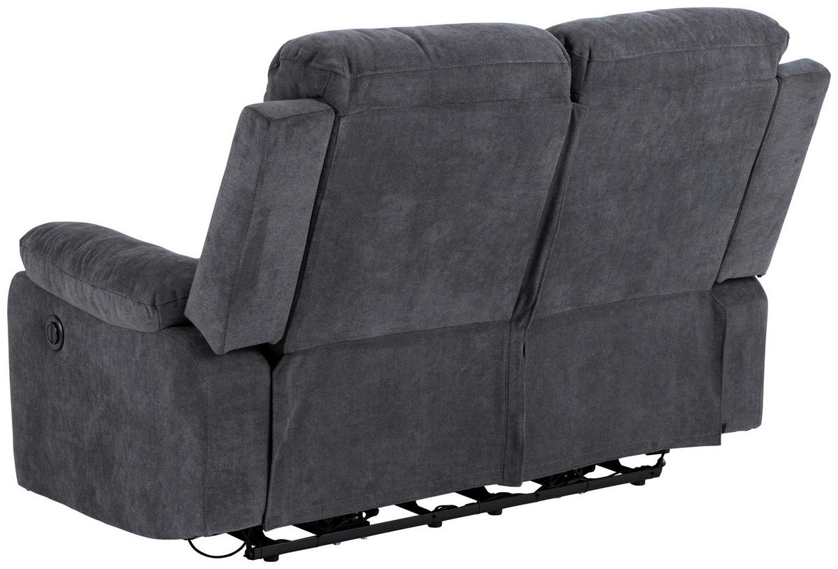 2-SITZER-SOFA in Chenille Dunkelgrau  - Dunkelgrau/Schwarz, Konventionell, Textil/Metall (143,5/98/95cm) - MID.YOU