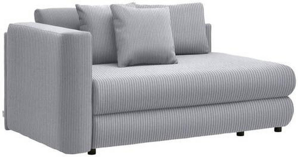 RÉCAMIERE Hellgrau Cord  - Hellgrau/Schwarz, Design, Kunststoff/Textil (171/71-88/93cm) - Cantus