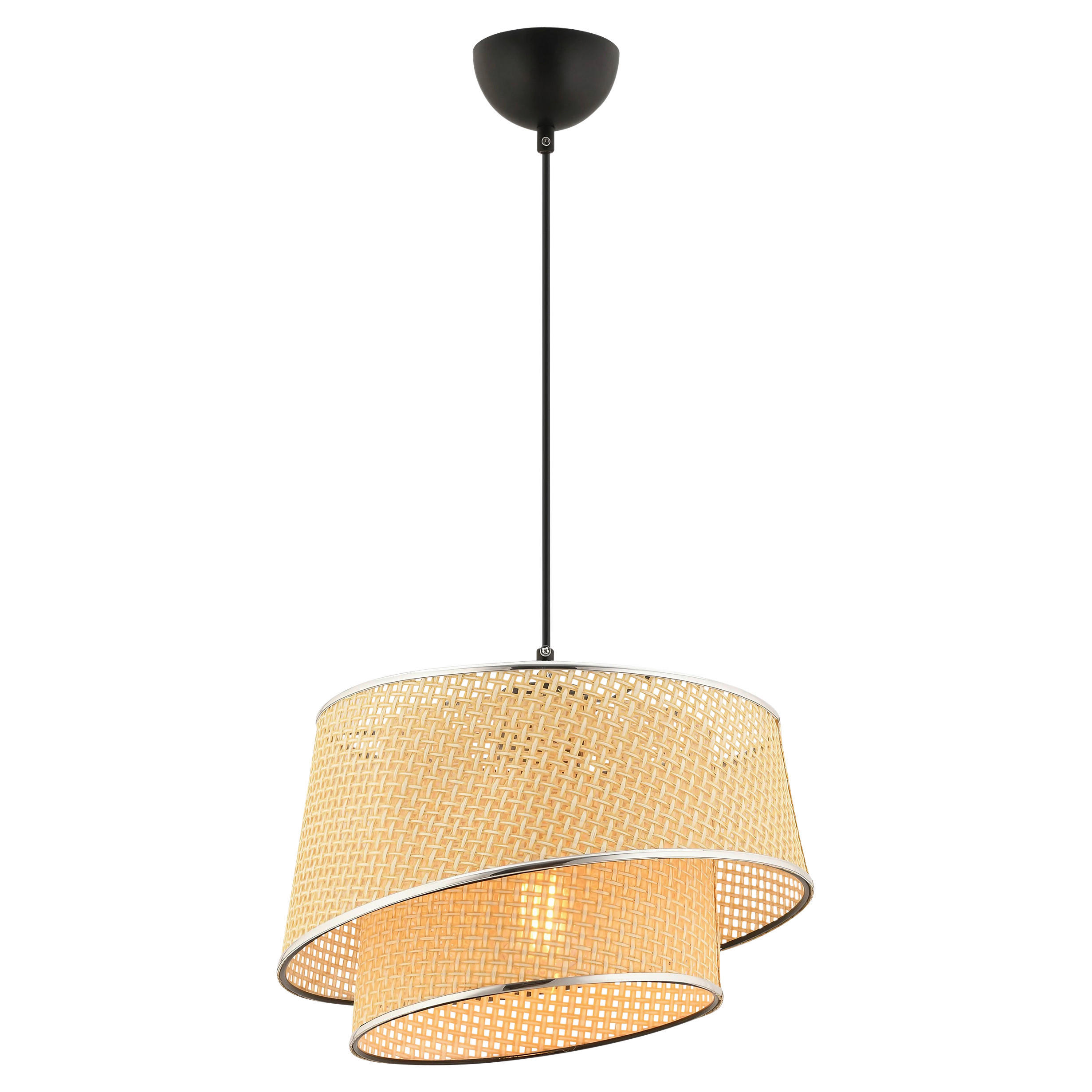 HÄNGELEUCHTE 32/65 cm   - Beige/Silberfarben, Design, Textil/Metall (32/65cm) - P & B