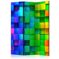 PARAVENT mit 3  Flügel - Multicolor, Basics, Holz/Textil (135/172/3cm) - artgeist