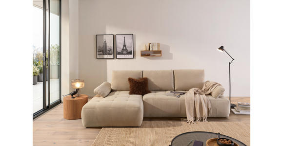 ECKSOFA  in Webstoff Naturfarben  - Schwarz/Naturfarben, KONVENTIONELL, Kunststoff/Textil (162/282cm) - Carryhome