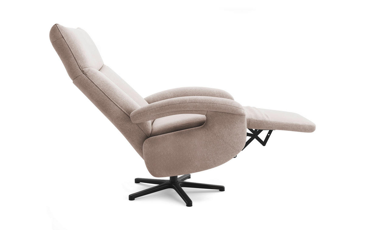 SESSEL in Flachgewebe Greige  - Greige/Schwarz, Konventionell, Textil/Metall (74/112/82cm) - Sit & More