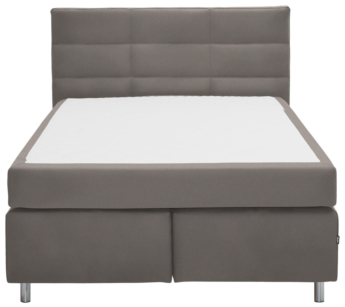 BOXSPRINGBETT 140/200 cm  Schlammfarben  - Schlammfarben/Alufarben, Konventionell, Textil/Metall (140/200cm) - Dieter Knoll