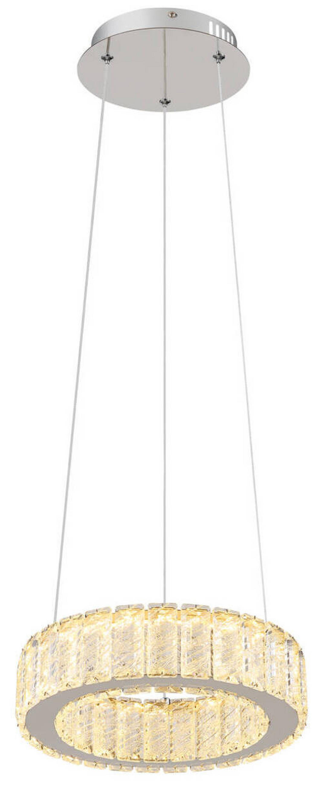 LED-HÄNGELEUCHTE 30/120 cm  - Klar/Chromfarben, KONVENTIONELL, Glas/Kunststoff (30/120cm) - Globo