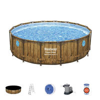 POOLSET 56725GS 488/122 cm  - Blau/Braun, KONVENTIONELL, Kunststoff/Metall (488/122cm) - Bestway