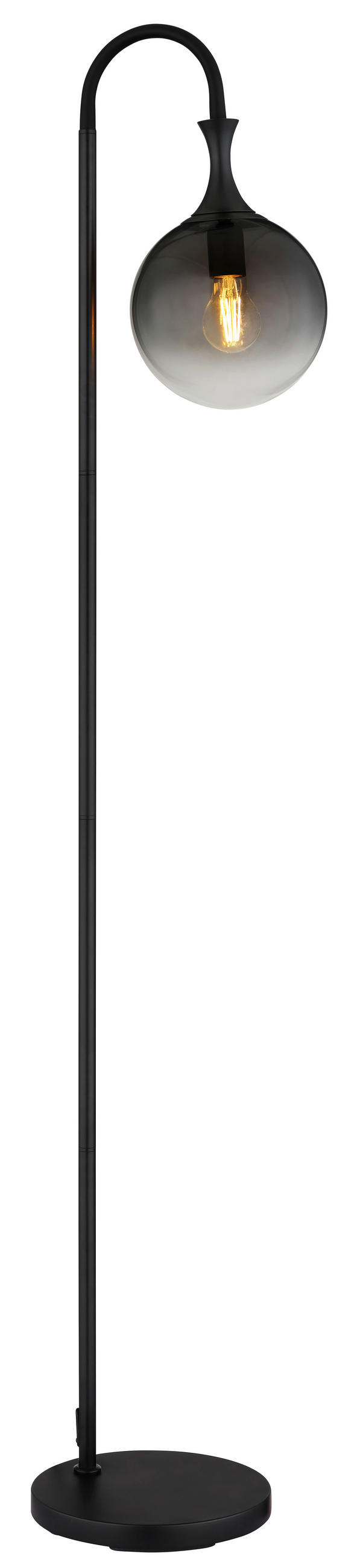 STEHLEUCHTE - Schwarz/Grau, Design, Glas/Metall (29/25/152cm) - Globo