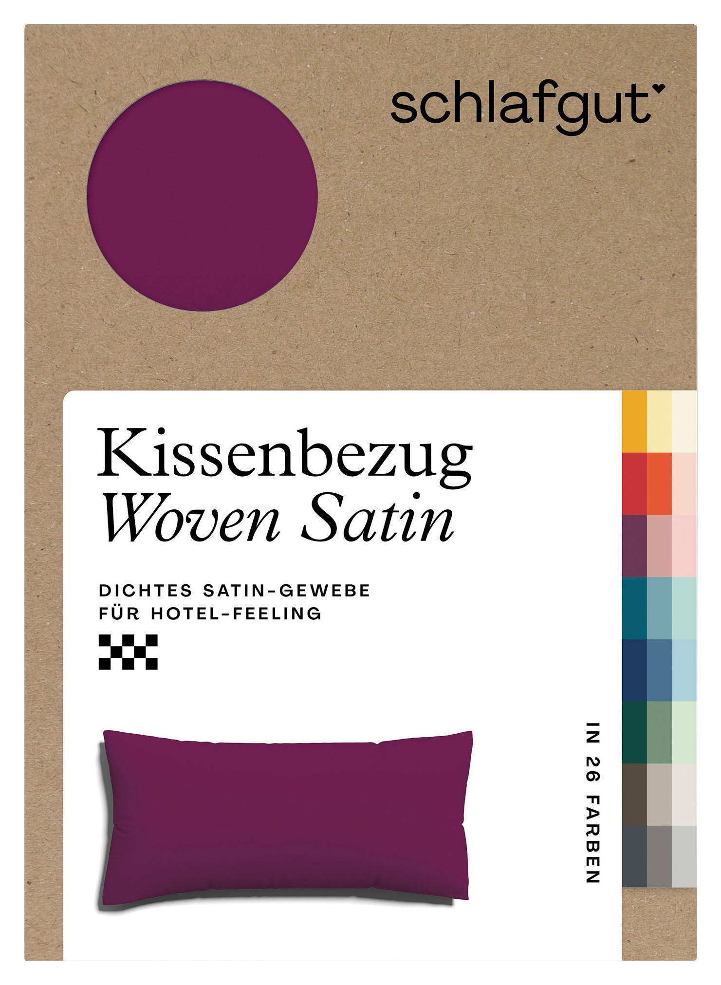 KOPFKISSENBEZUG WOVEN SATIN 40/80 cm  - Violett, Basics, Textil (40/80cm) - Schlafgut