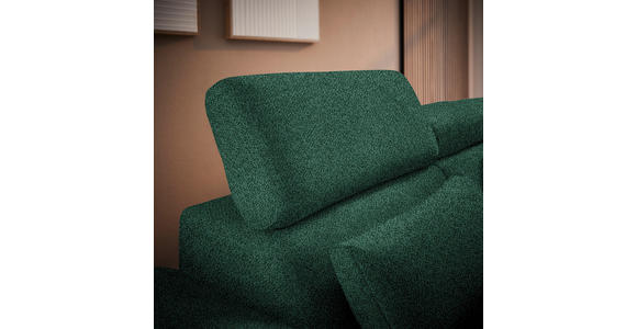 ECKSOFA Grün Velours - Schwarz/Grün, Design, Textil/Metall (299/264cm) - Novel