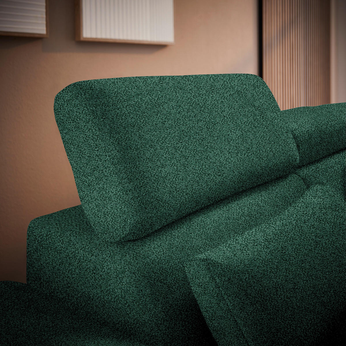 ECKSOFA Grün Velours  - Schwarz/Grün, Design, Textil/Metall (299/264cm) - Novel