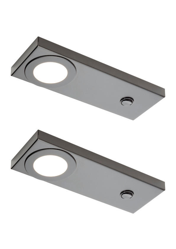 UNTERBAULEUCHTEN-SET - Schwarz, Basics, Metall (20,6/7,2/1,6cm) - HKT