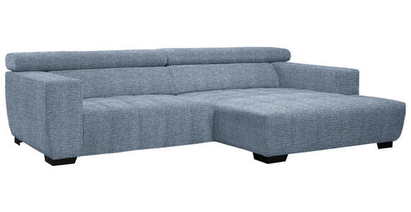 ECKSOFA  in Webstoff Blau  279/182 cm  - Blau/Schwarz, KONVENTIONELL, Textil/Metall (279/182cm) - Hom`in