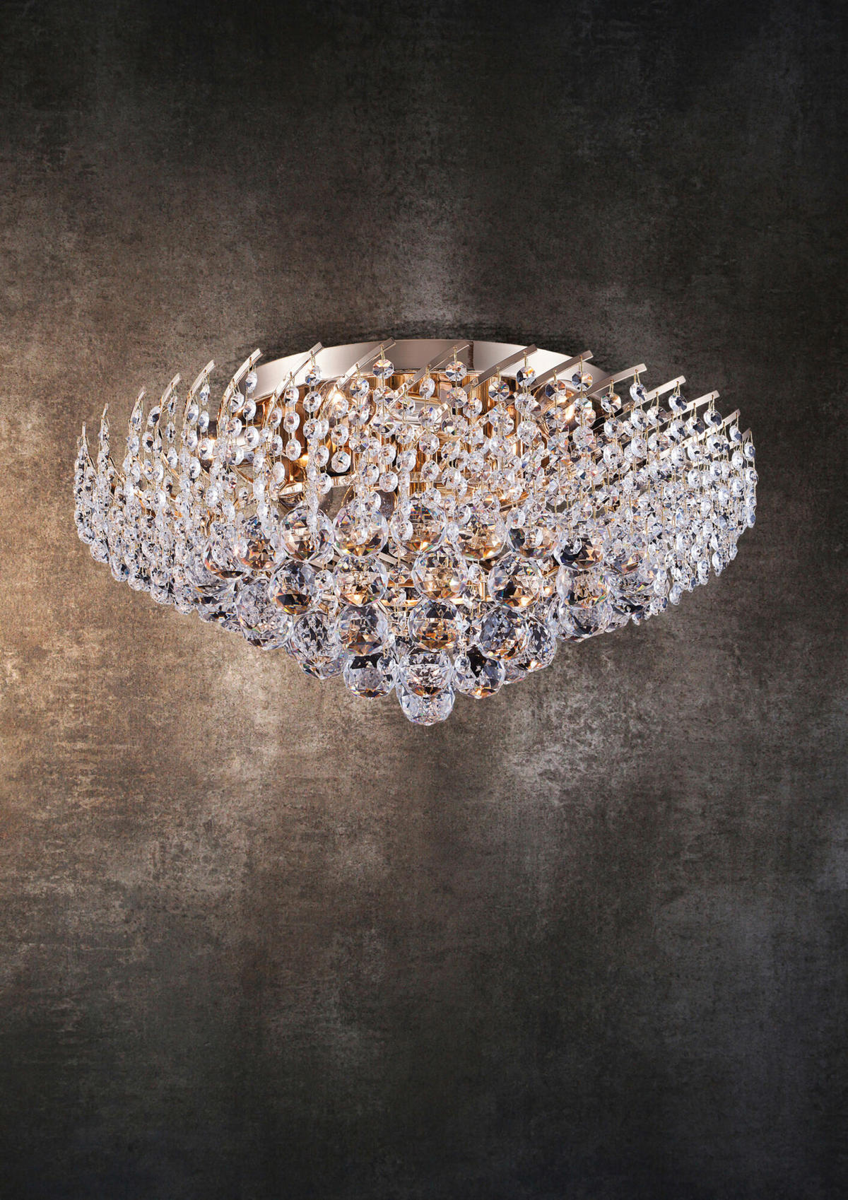 TAKKRONA 51/24,5/51 cm  - guldfärgad, Trend, metall/glas (51/24,5/51cm) - MAYTONI