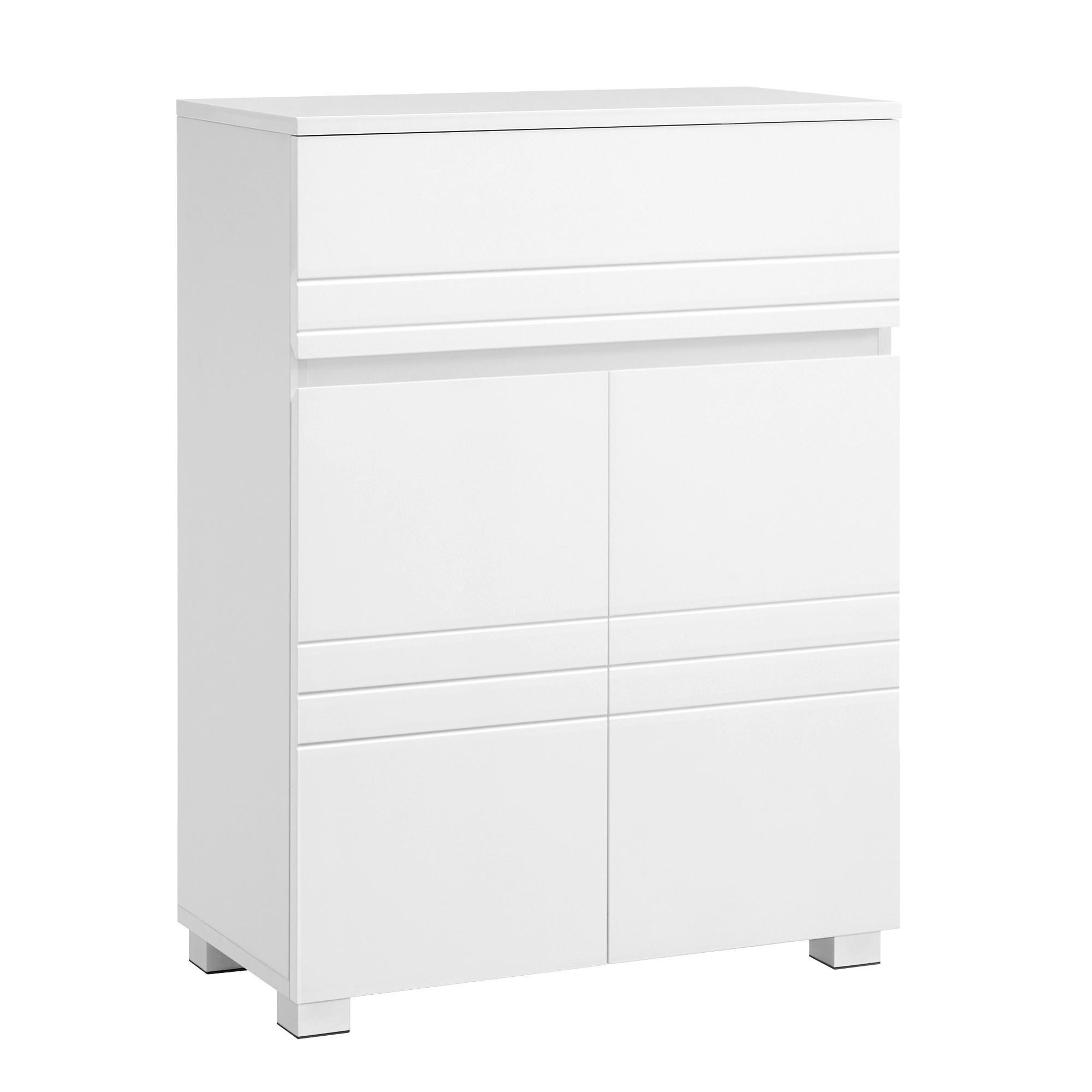 MIDISCHRANK 60/80/30 cm  - Silberfarben/Weiß, Trend, Holzwerkstoff/Kunststoff (60/80/30cm) - MID.YOU