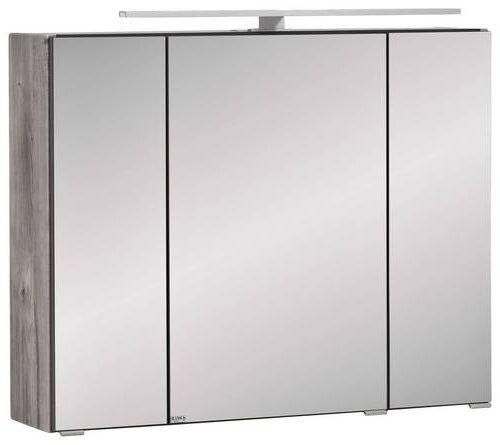 SPIEGELSCHRANK 80/64/20 cm  - Eichefarben/Alufarben, KONVENTIONELL, Glas/Holzwerkstoff (80/64/20cm) - Held