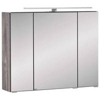 SPIEGELSCHRANK 80/64/20 cm  - Eichefarben/Alufarben, Konventionell, Glas/Holzwerkstoff (80/64/20cm) - Held