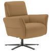 RELAXSESSEL Echtleder Relaxfunktion, Kopfteilverstellung, Nackenkissen    - Schwarz/Honig, Design, Leder/Metall (81/118/82cm) - Schöner Wohnen