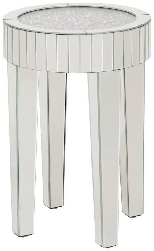 BEISTELLTISCH 40/40/60 cm Silberfarben rund  - Silberfarben, Design, Glas/Holzwerkstoff (40/40/60cm) - Xora
