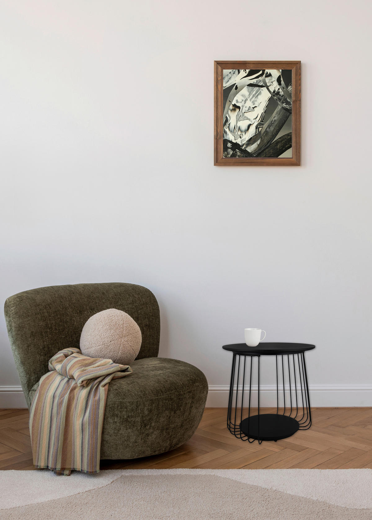 BEISTELLTISCH 50/50/50 cm Schwarz rund  - Schwarz, MODERN, Holzwerkstoff/Metall (50/50/50cm) - Milino