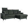 ECKSOFA in Velours Grau  - Schwarz/Grau, Design, Kunststoff/Textil (232/156cm) - Livetastic