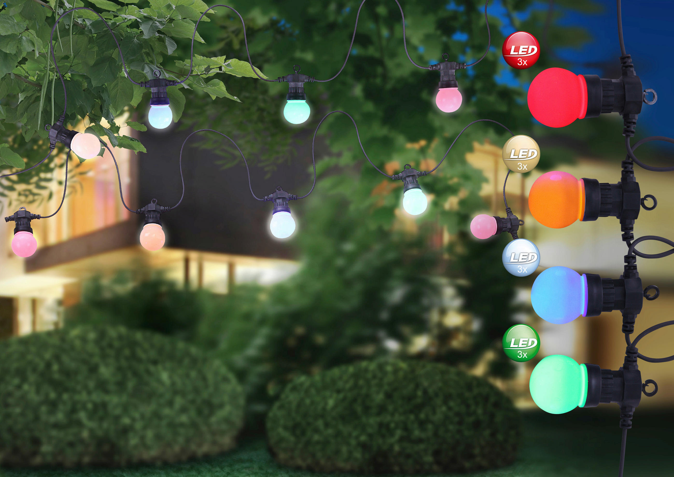 LED LICHTERKETTE 750 cm  - Multicolor, Design, Kunststoff (750cm)