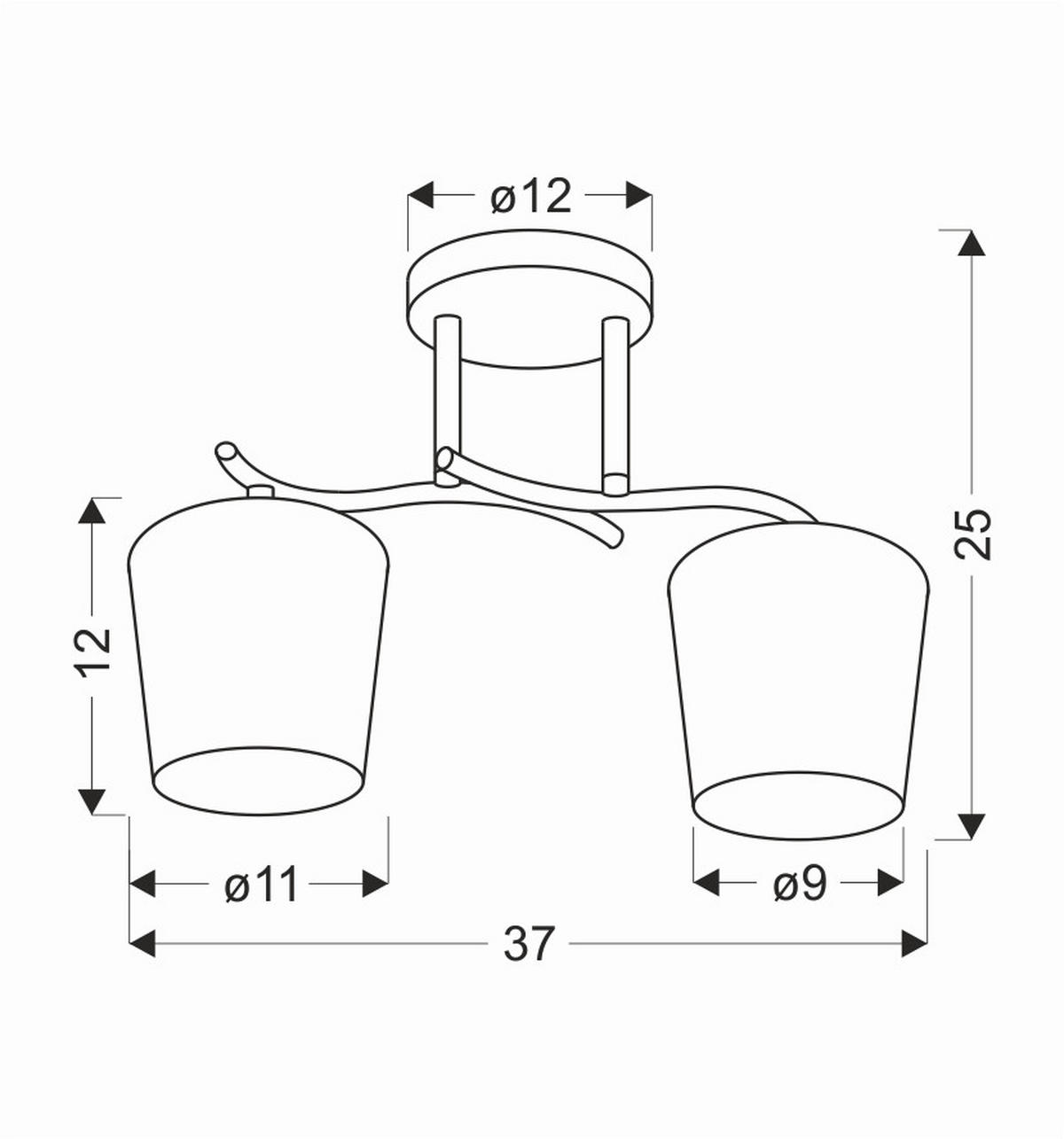 DECKENLEUCHTE    37/13/25 cm  - Chromfarben/Schwarz, KONVENTIONELL, Metall (37/13/25cm)