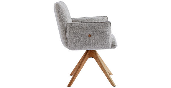 ARMLEHNSTUHL in Webstoff - Eichefarben/Beige, Design, Holz/Textil (63/63/82cm) - Novel