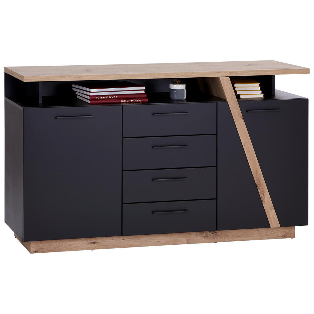 Kommode Mit Soft-close B: 150,2cm Maxi, Grau/eiche Dekor