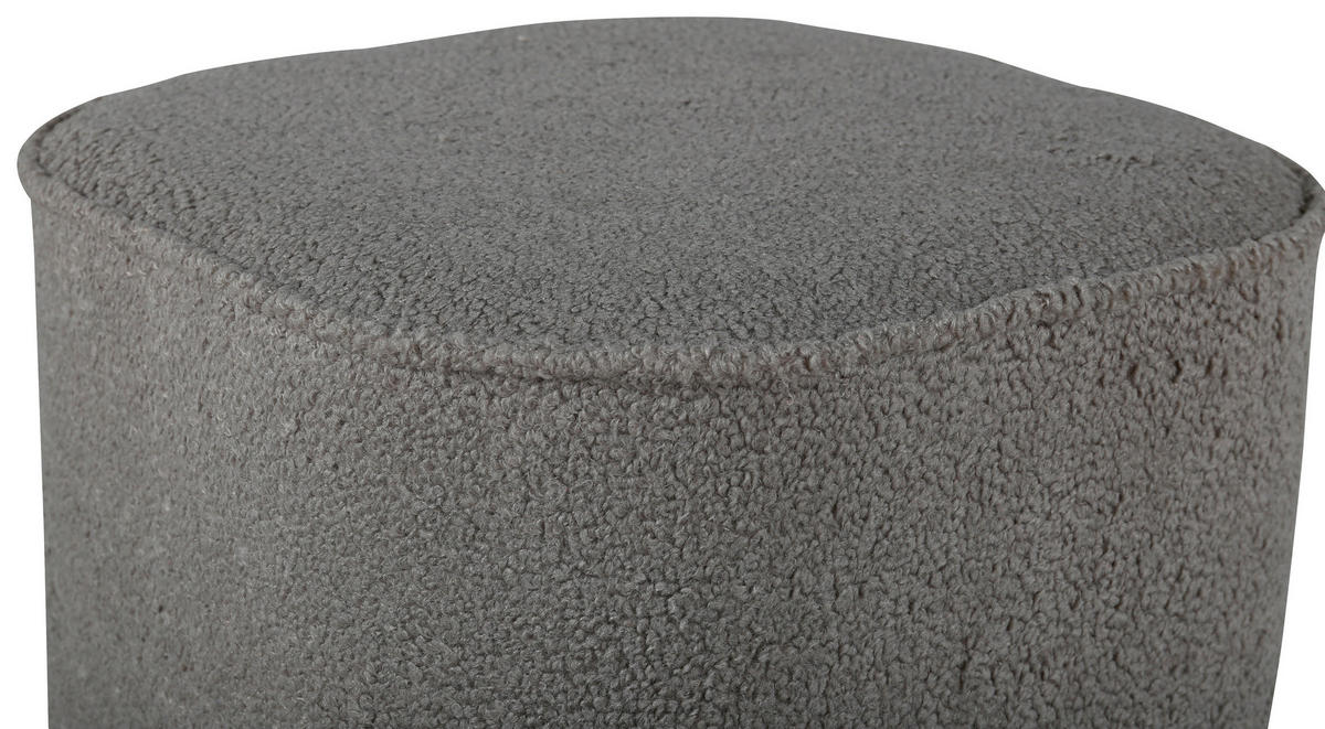 POUF Teddystoff Grau 44/41/44 cm  - Grau, Design, Textil (44/41/44cm) - Livetastic