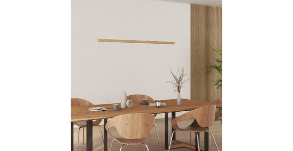 LED-HÄNGELEUCHTE 114 cm  - Eichefarben, LIFESTYLE, Holz/Kunststoff (114cm) - Novel