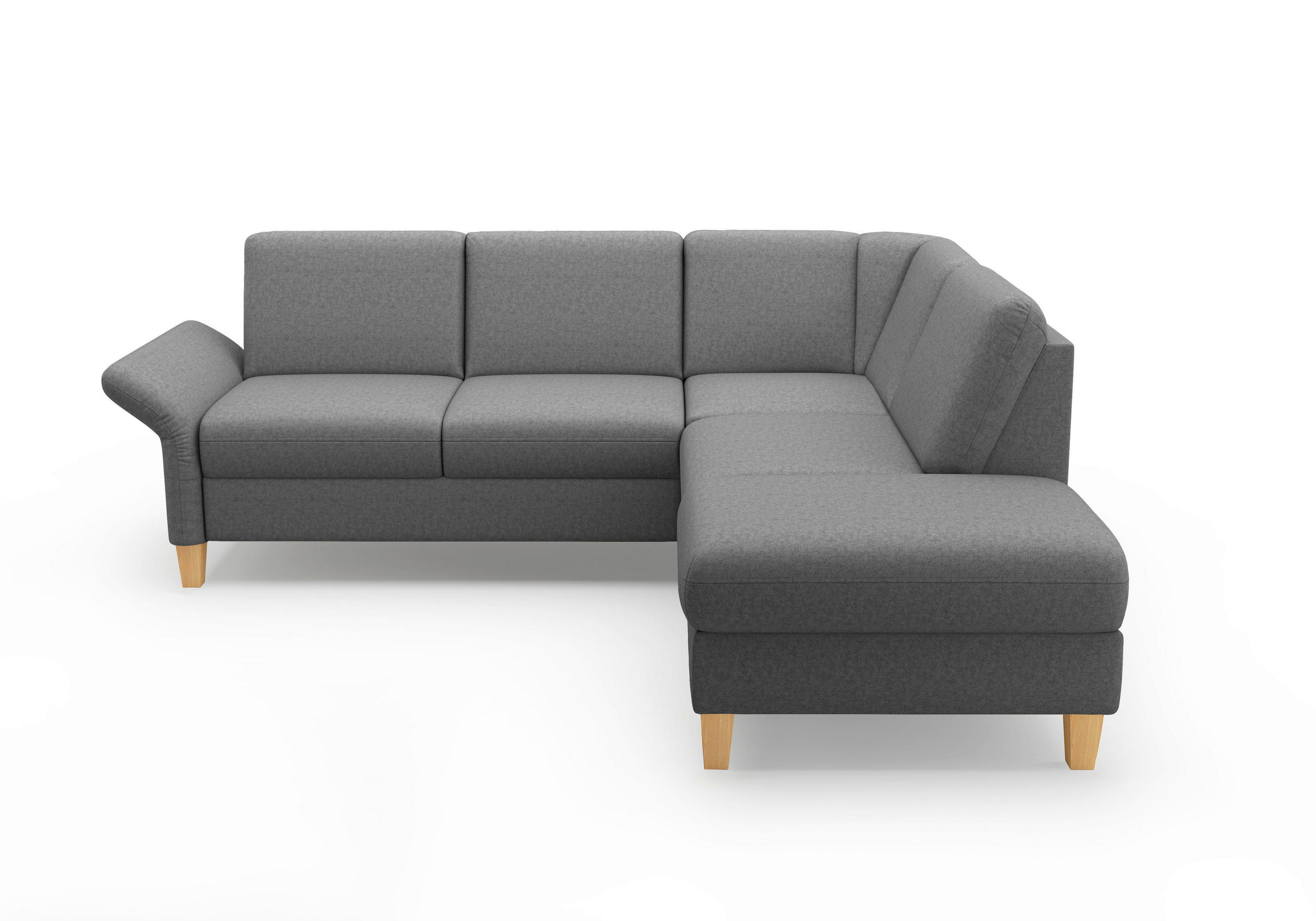 ECKSOFA ROCHELLE E Dunkelgrau Flachgewebe  - Eichefarben/Dunkelgrau, KONVENTIONELL, Holz/Textil (240/216cm) - Sit & More